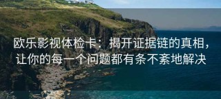 欧乐影视体检卡：揭开证据链的真相，让你的每一个问题都有条不紊地解决