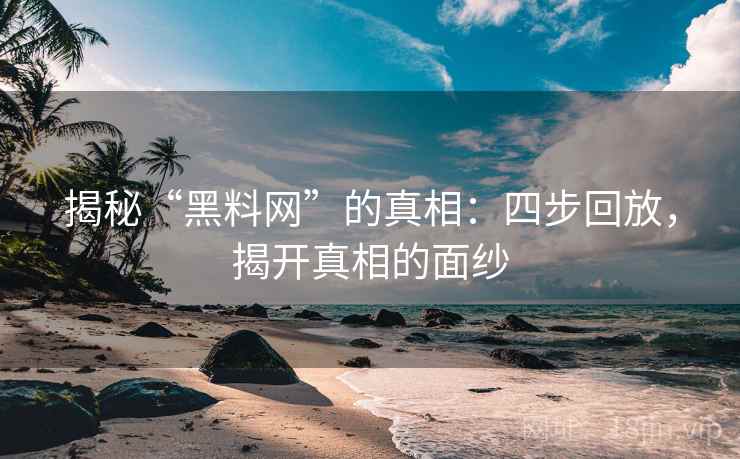 揭秘“黑料网”的真相:四步回放,揭开真相的面纱 揭秘“黑料网”的真相:四步回放,揭开真相的面纱